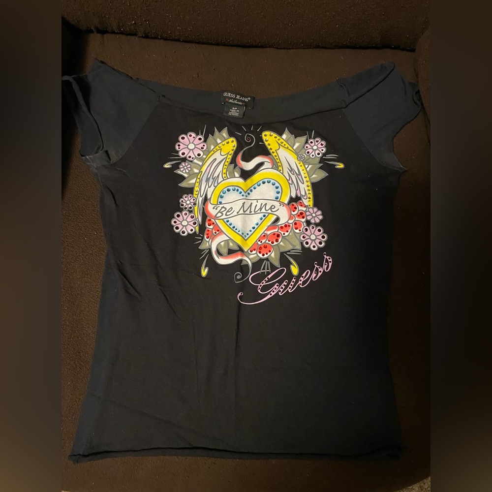 Guess bling logo baby tee